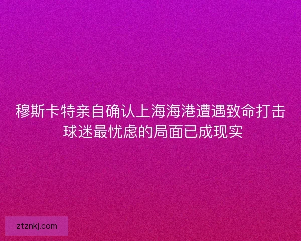 穆斯卡特亲自确认上海海港遭遇致命打击 球迷最忧虑的局面已成现实 穆斯卡特亲自确认上海海港遭遇致命打击 球迷最忧虑的局面已成现实