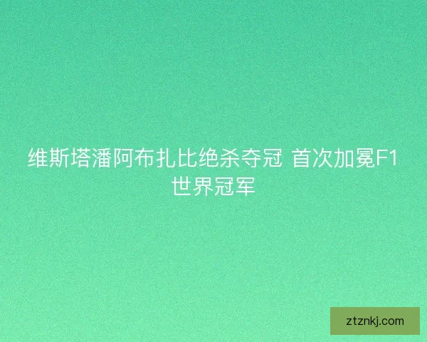 维斯塔潘阿布扎比绝杀夺冠 首次加冕F1世界冠军 维斯塔潘阿布扎比绝杀夺冠 首次加冕F1世界冠军